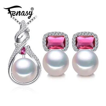 FENASY 925 Sterling Silver Jewelry Sets For Women Natural Pearl Stud Earrings Bohemian Pendant Necklace Party Ruby Set
FENASY 925 Sterling Silver Jewelry Sets For Women Natural Pearl Stud Earrings Bohemian Pendant Necklace Party Ruby Set