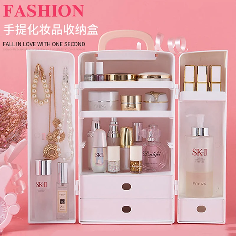 Double door Makeup Organizer Case Large Capacity Waterproof and Dustproof Bathroom Cosmetic Box Desktop Beauty Storage Drawer
Double door Makeup Organizer Case Large Capacity Waterproof and Dustproof Bathroom Cosmetic Box Desktop Beauty Storage Drawer