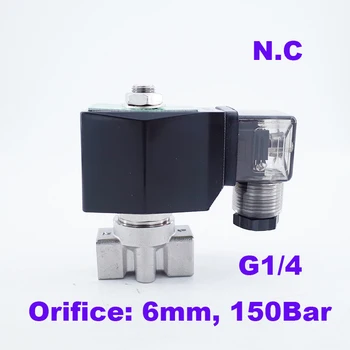 GOGO 150Bar GSPG-06 2 way water high pressure solenoid valve 1/4" BSP 220V 24V Orifice 6mm N.C stainless steel 304 valve
GOGO 150Bar GSPG-06 2 way water high pressure solenoid valve 1/4" BSP 220V 24V Orifice 6mm N.C stainless steel 304 valve