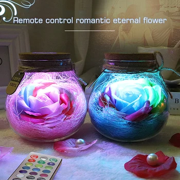 Led Romantic Rose Flower Night Light Lucky Bottle RGB Dimmer Lamp With 16 Color Remote Holiday Gift For Lover Girl Bedroom Decor
Led Romantic Rose Flower Night Light Lucky Bottle RGB Dimmer Lamp With 16 Color Remote Holiday Gift For Lover Girl Bedroom Decor