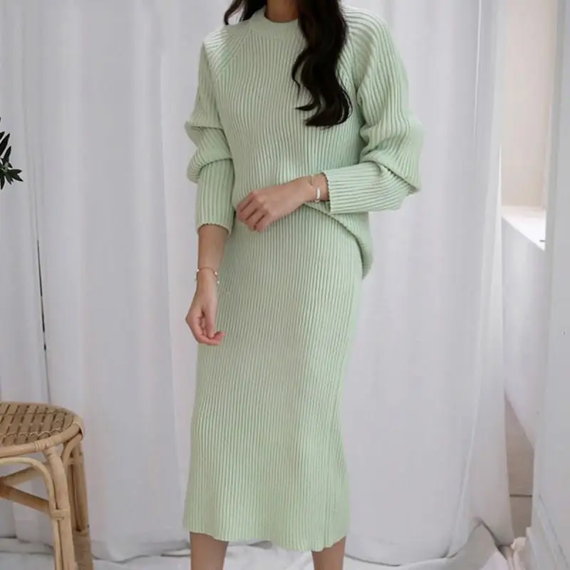 2019 Women 2 Piece Winter Sweater Set Elegant Female O Neck Long Sleeve Knitted Jumper Sweater And Midi Skirt Suits
2019 Women 2 Piece Winter Sweater Set Elegant Female O Neck Long Sleeve Knitted Jumper Sweater And Midi Skirt Suits