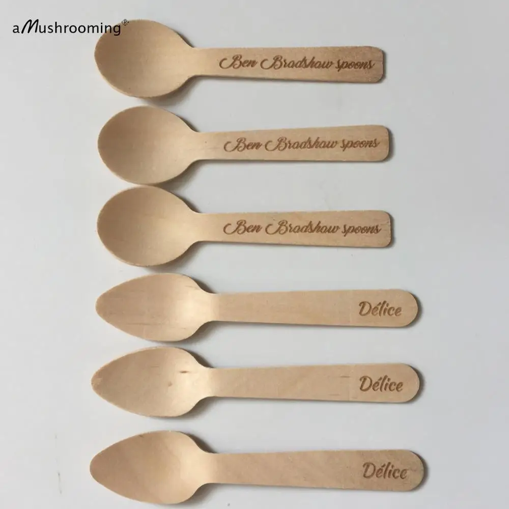 x100 Engraved Spoons Personalized mini spoons with text on handle for Valentines Day Wedding Bridal Showers Dessert Candy Bar | Дом и сад