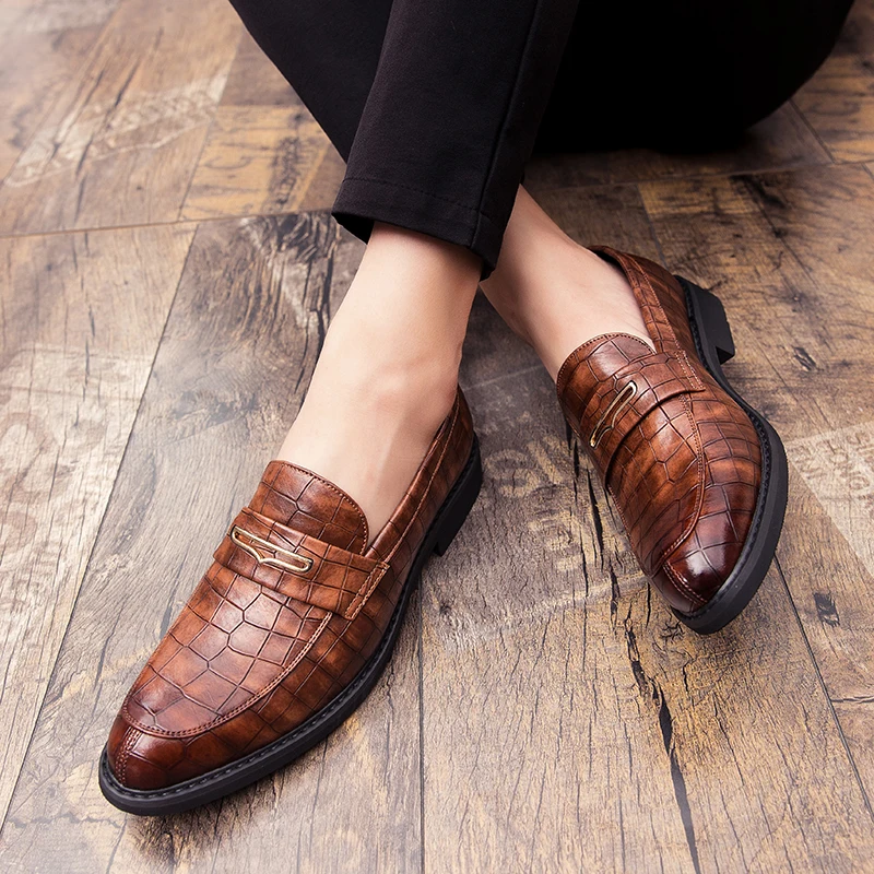 Details about   Mens Leopard Pointy Toe Slip On Leather Dress Formal Loafers Leopard Party Shoe& 