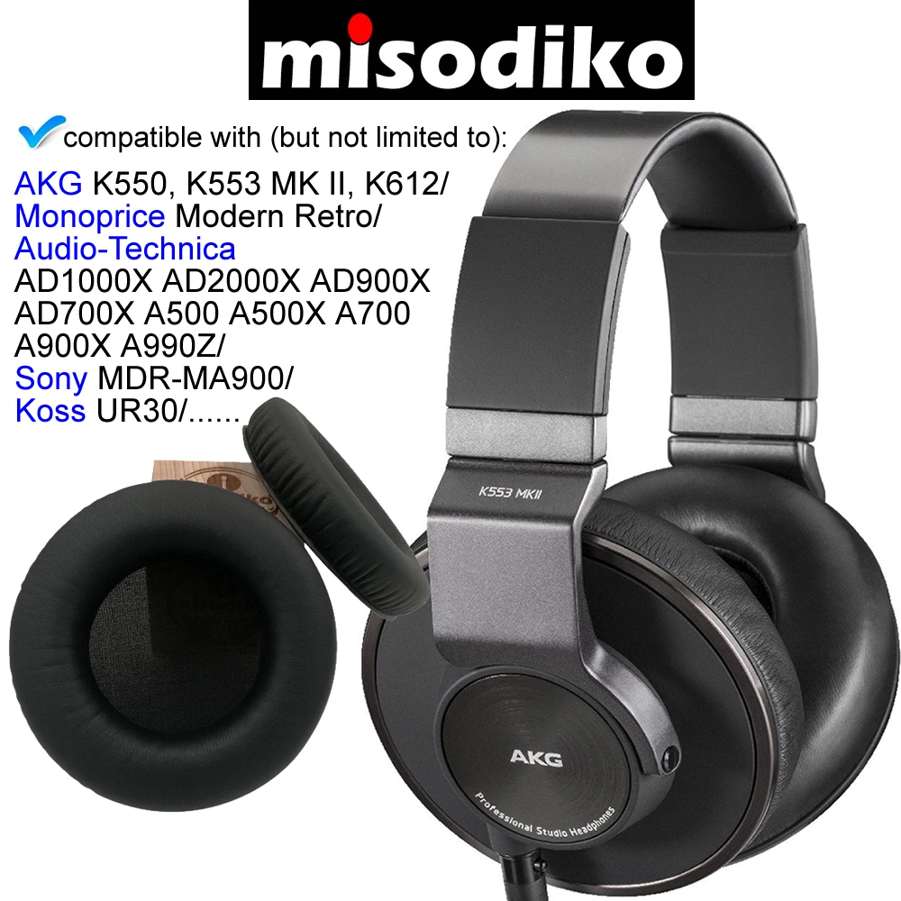 Сменные амбушюры misodiko 110 мм для AKG K550 K553 K612/ Monoprice Retro/ ATH AD1000X AD2000X AD700X A900X