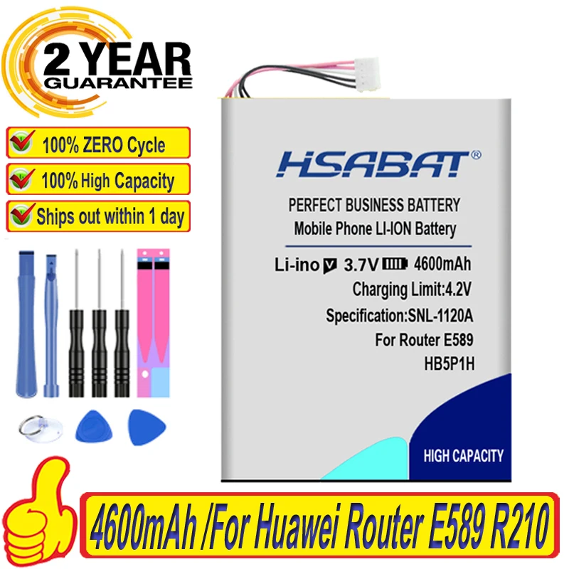 HSABAT 100% новый HB5P1H 4600 мАч батарея для Huawei маршрутизатор E589 R210 E5776s E5776S-22/32/501/601/860/922? FDD?