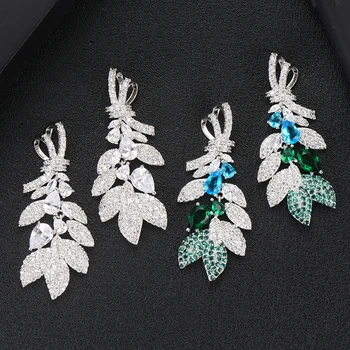 SisCathy Unique Design Full CZ Crystal Leaves Earrings For Women Green Drop Dangle Earrings Ear Jewelry Accessories
SisCathy Unique Design Full CZ Crystal Leaves Earrings For Women Green Drop Dangle Earrings Ear Jewelry Accessories