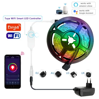 Smart WIFI LED Strip Light Work with Alexa Google Assistant Voice Control RGB 2835 Lights Strip 12V 5050 60LED Color Changing
Smart WIFI LED Strip Light Work with Alexa Google Assistant Voice Control RGB 2835 Lights Strip 12V 5050 60LED Color Changing