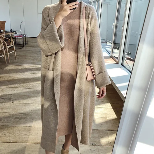 Autumn Winter Women Coats Loose Knit Cardigan Woolen Sweater Female Middle Long Oversized Extra Soft High-end Knit Cardigan Ka98
Autumn Winter Women Coats Loose Knit Cardigan Woolen Sweater Female Middle Long Oversized Extra Soft High-end Knit Cardigan Ka98