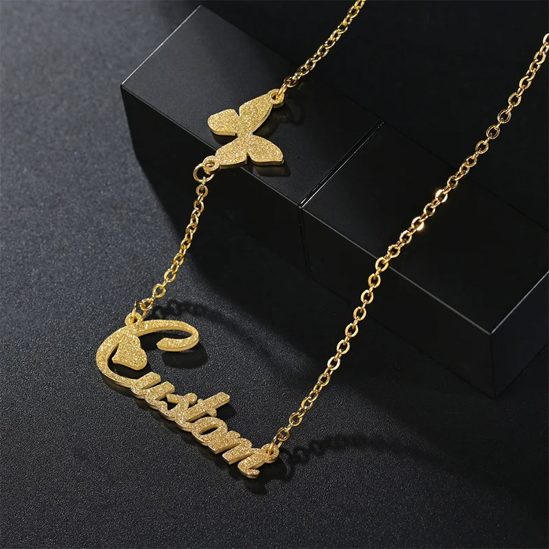 Personalized Customized Stainless Steel Name Necklace Custom Butterfly Heart Letter Initial Frosted Pendant Necklace Jewelry
Personalized Customized Stainless Steel Name Necklace Custom Butterfly Heart Letter Initial Frosted Pendant Necklace Jewelry