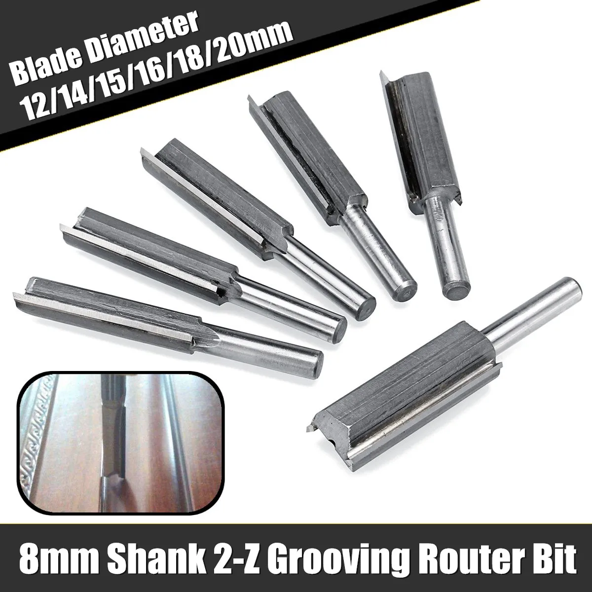 Drillpro 8mm Shank 2-Z Grooving Router Bit CNC Grooving Cutter Wood Slotted Tungsten Steel Milling Cutter 12/14/15/16/18/20mm
Drillpro 8mm Shank 2-Z Grooving Router Bit CNC Grooving Cutter Wood Slotted Tungsten Steel Milling Cutter 12/14/15/16/18/20mm