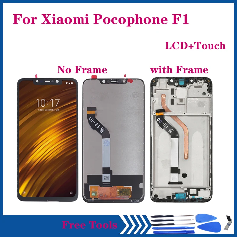 6.18" high quality LCD with Frame For Xiaomi Pocophone F1 LCD Display Screen For xiaomi POCO F1 LCD Screen Display Repair kit
6.18" high quality LCD with Frame For Xiaomi Pocophone F1 LCD Display Screen For xiaomi POCO F1 LCD Screen Display Repair kit