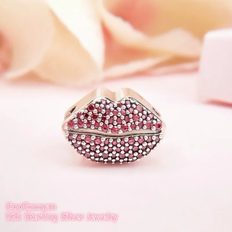 

Valentine's Day Original 925 Sterling Silver Kiss More Charm Beads Fit Pandora Charms Bracelet Diy Jewelry Making