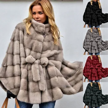 WEPBEL Women Winter Solid Color Faux Fur Jacket Stand Collar Loose Batwing Sleeve Sashes Short Fashion Jacket Warm
WEPBEL Women Winter Solid Color Faux Fur Jacket Stand Collar Loose Batwing Sleeve Sashes Short Fashion Jacket Warm