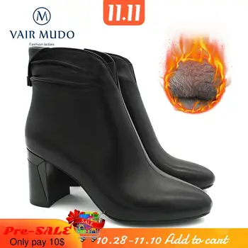 VAIR MUDO 2020 Autumn Winter Ankle Boots Fashion Genuine Leather Thick Heels Boots Wool Warm High Quality purple Black Boot DX43
VAIR MUDO 2020 Autumn Winter Ankle Boots Fashion Genuine Leather Thick Heels Boots Wool Warm High Quality purple Black Boot DX43