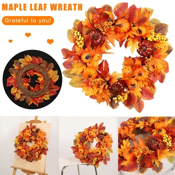 Fall Wreath for Front-Door-Decor Gift Box Included - Handcrafted Rattan Base - for Autumn & Thanksgiving Day J2Y 
Fall Wreath for Front-Door-Decor Gift Box Included - Handcrafted Rattan Base - for Autumn & Thanksgiving Day J2Y
