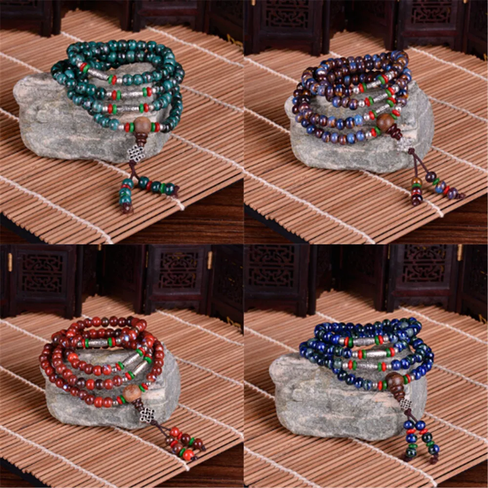 New Design Chinese Multi-layer Lucky Bracelets 108 Ceramic Beads Four Circles Beaded Bracelets Jewelry Buddha Beads Mala Gift
New Design Chinese Multi-layer Lucky Bracelets 108 Ceramic Beads Four Circles Beaded Bracelets Jewelry Buddha Beads Mala Gift