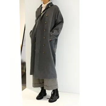 Women Trench Autumn /Winter Classic Woolen Coat Nordic Double Breasted Gray Wool & Blends Long Womens Long Coat
Women Trench Autumn /Winter Classic Woolen Coat Nordic Double Breasted Gray Wool & Blends Long Womens Long Coat