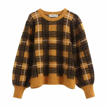 ZA women's 2019 autumn new round-necked poncho long-sleeved blended fabric sweater tint plaid sweater sweater 05755136305
ZA women's 2019 autumn new round-necked poncho long-sleeved blended fabric sweater tint plaid sweater sweater 05755136305