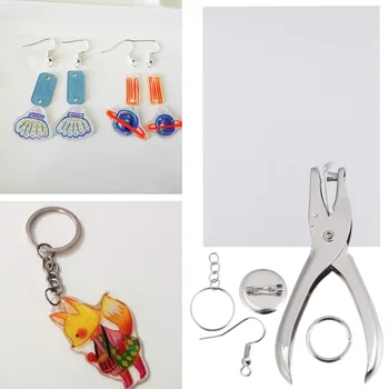 1 Set DIY Heat Shrinkable Piece Material Heat Shrink Sheet Useful Heat-shrinkable Film Tools Kit with Hole Punch Keychains
1 Set DIY Heat Shrinkable Piece Material Heat Shrink Sheet Useful Heat-shrinkable Film Tools Kit with Hole Punch Keychains