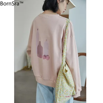 Bornsra 2020 Autumn Cotton Casual Full Regular Pullovers Regular O-Neck Women Hoodies Female Pink / Blue Sweatshirt
Bornsra 2020 Autumn Cotton Casual Full Regular Pullovers Regular O-Neck Women Hoodies Female Pink / Blue Sweatshirt