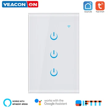 Tuya Smart Home Touch Switch US Standard 3-Gang Crystal Glass Remote Control LED-Lamp LED Light
Tuya Smart Home Touch Switch US Standard 3-Gang Crystal Glass Remote Control LED-Lamp LED Light