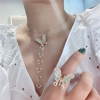 AOMU French Vintage Exquisite Enamel Butterfly Choker Niche Tassel Pearl Collar Necklace Romantic Collar for Women Party Banquet
AOMU French Vintage Exquisite Enamel Butterfly Choker Niche Tassel Pearl Collar Necklace Romantic Collar for Women Party Banquet