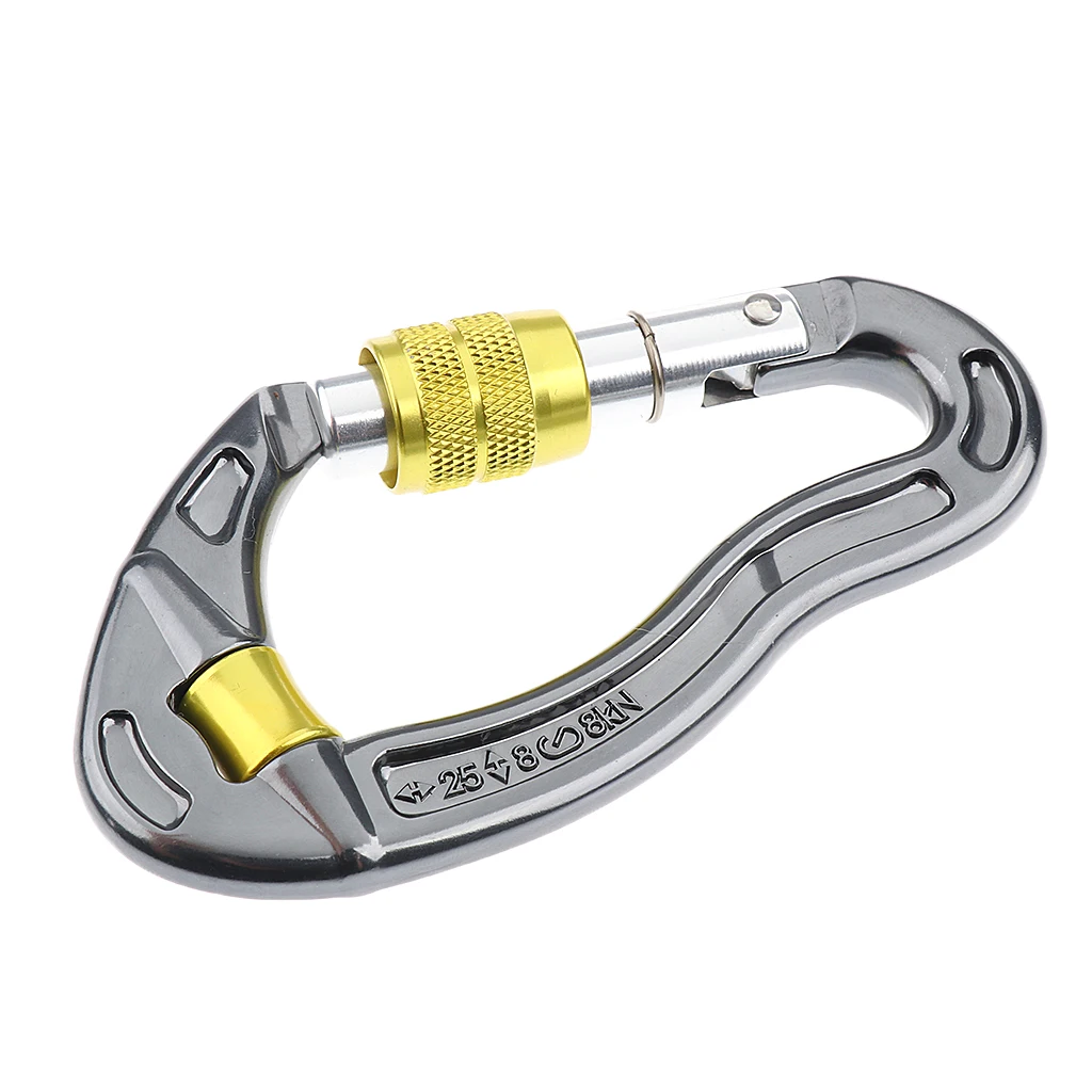 25KN Rock Tree Climbing Screwgate Screw Lock Pulley-Carabiner Clip for Outdoor 25KN Rock Tree Climbing Screwgate Screw Lock Pulley-Carabiner Clip for Outdoor