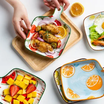 Ceramic Glaze Baking Pan With Handle Fruit Pattern Dinnerware Salad Plate High Temperature Non-Slip Baking Tray ZM801
Ceramic Glaze Baking Pan With Handle Fruit Pattern Dinnerware Salad Plate High Temperature Non-Slip Baking Tray ZM801