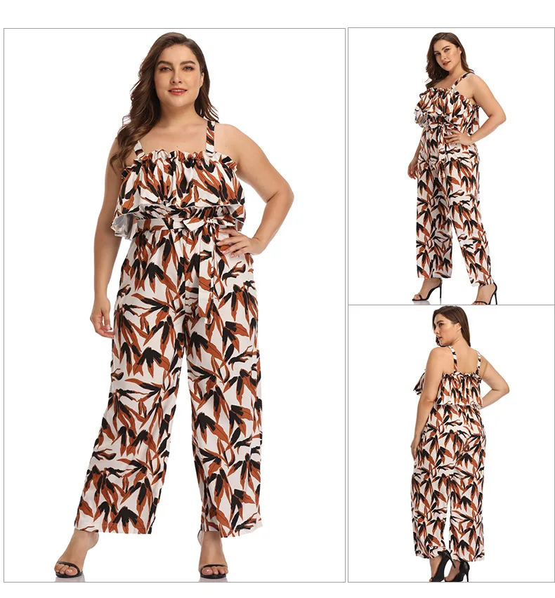 Chiffon Elgant Riffle Wide Leg Flower Printed One Pcs Jumpusits Plus Size 4XL Elegant Big Woven Dress Oversize Vintagte Weaer
Chiffon Elgant Riffle Wide Leg Flower Printed One Pcs Jumpusits Plus Size 4XL Elegant Big Woven Dress Oversize Vintagte Weaer