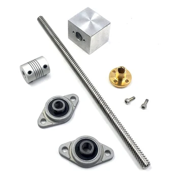 300 X8X2mm Lead Screw Rod Pillow Block Mounted Bearing T8 Lead Screw Kit for 3D Printer Set 
300 X8X2mm Lead Screw Rod Pillow Block Mounted Bearing T8 Lead Screw Kit for 3D Printer Set