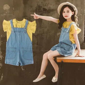 Baby Girl Clothes Set 2020 Summer Flying Sleeve Blouse Shirt + Overall Shorts 2PCs for Girl Kids Denim Clothing Children Outfits
Baby Girl Clothes Set 2020 Summer Flying Sleeve Blouse Shirt + Overall Shorts 2PCs for Girl Kids Denim Clothing Children Outfits