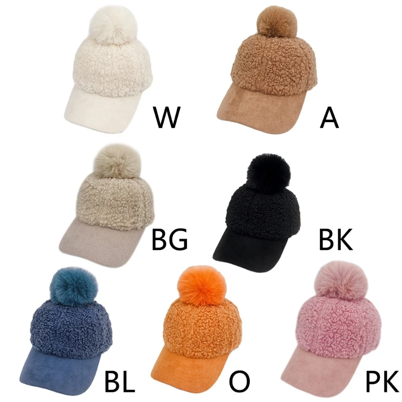 Women Winter Faux Fleece Baseball Peak Cap Fuzzy Warm Solid Color Cute Pompom Hip Hop Sunscreen Visor Brim Beanie Hat
Women Winter Faux Fleece Baseball Peak Cap Fuzzy Warm Solid Color Cute Pompom Hip Hop Sunscreen Visor Brim Beanie Hat