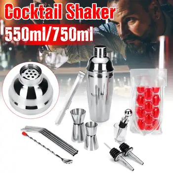 Cocktail Shaker 550ml/750ml Stainless Steel Cocktail Shaker Mixer For Bartender Drink Party Party Bartender Tools Kit 14Pcs/sets
Cocktail Shaker 550ml/750ml Stainless Steel Cocktail Shaker Mixer For Bartender Drink Party Party Bartender Tools Kit 14Pcs/sets