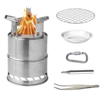 Outdoor Stainless Steel Camping Wood Stove Foldable Windproof Wood Burning Stove For Picnic BBQ Survival Cooking Picnic 
Outdoor Stainless Steel Camping Wood Stove Foldable Windproof Wood Burning Stove For Picnic BBQ Survival Cooking Picnic