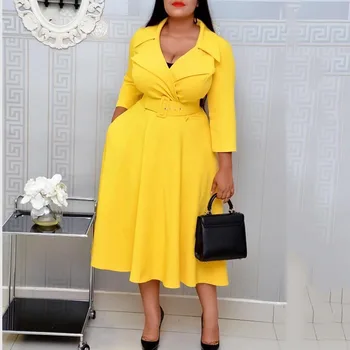Elegant Office Ladies Women Blazer Dress Casual Dress Autumn Female Yellow Maxi Dress Long Sleeve Party Vestido Plus Size 2020
Elegant Office Ladies Women Blazer Dress Casual Dress Autumn Female Yellow Maxi Dress Long Sleeve Party Vestido Plus Size 2020