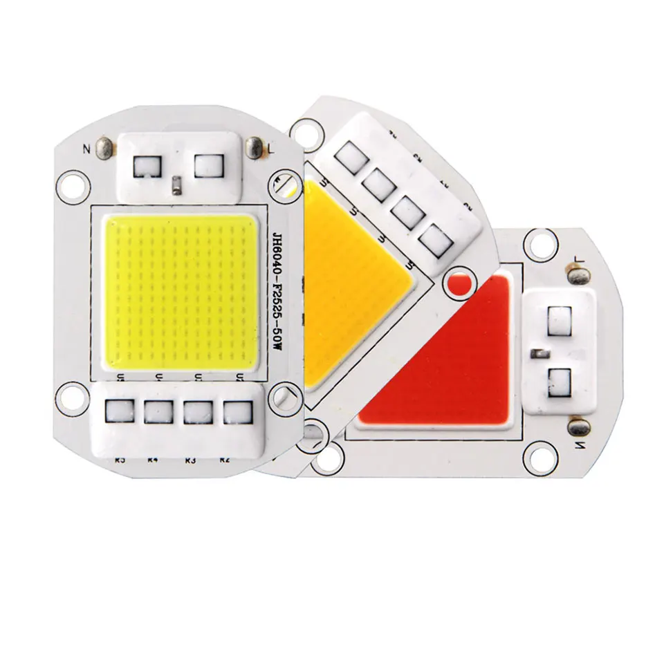 Driverless Smart IC AC 110V 220V Full Spectrum COB LED Light Chip for Floodlights Plant Grow Lamp 20W 30W 50W LED Bulb 60x40mm (3)
