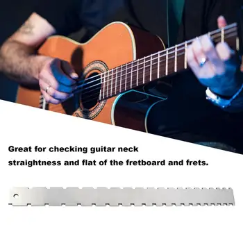 Guitar Neck Notched Straight Edge Luthiers Tool for Most Electric Guitars for Fretboard and Frets Stainless Steel
Guitar Neck Notched Straight Edge Luthiers Tool for Most Electric Guitars for Fretboard and Frets Stainless Steel