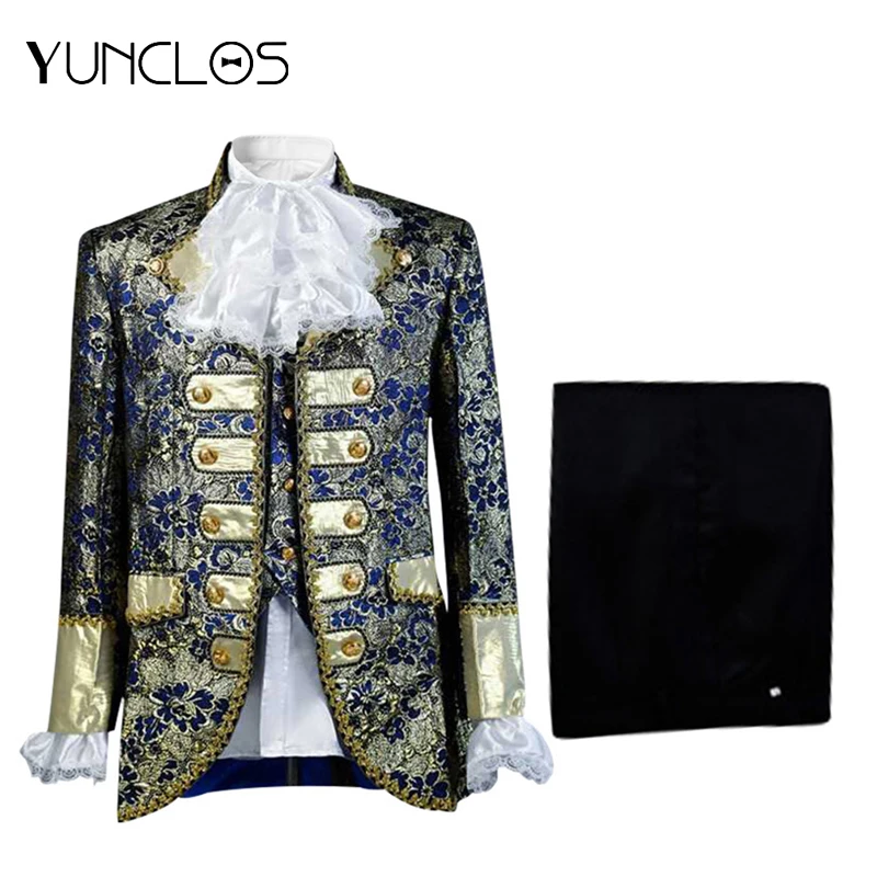 Yunclos Men's Court Suit performance Dress Double-Breasted 5 Piece Set (Jacket + Vest + Pants + Collar Flower + Sleeve Flower)
Yunclos Men's Court Suit performance Dress Double-Breasted 5 Piece Set (Jacket + Vest + Pants + Collar Flower + Sleeve Flower)