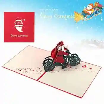Christmas Three-dimensional Greeting Card Santa Claus Riding A Motorcycle 3d Handmade Paper Carving Christmas Card Customization
Christmas Three-dimensional Greeting Card Santa Claus Riding A Motorcycle 3d Handmade Paper Carving Christmas Card Customization