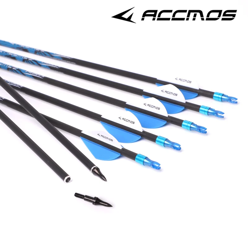 

6/12pcs 32/33 inches Pure Carbon Arrows ID6.2mm with 2 inches feather Bolt Archery for Compound/Recurve Bow Shooting Hunting
