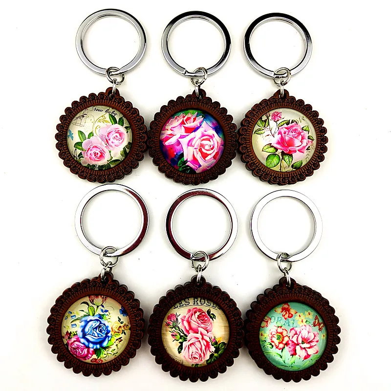 Jiangzimei 24pcs New Design pink blue Rose glass Cabochon with hollowed out flower shape Wood base women girl Keychain
Jiangzimei 24pcs New Design pink blue Rose glass Cabochon with hollowed out flower shape Wood base women girl Keychain