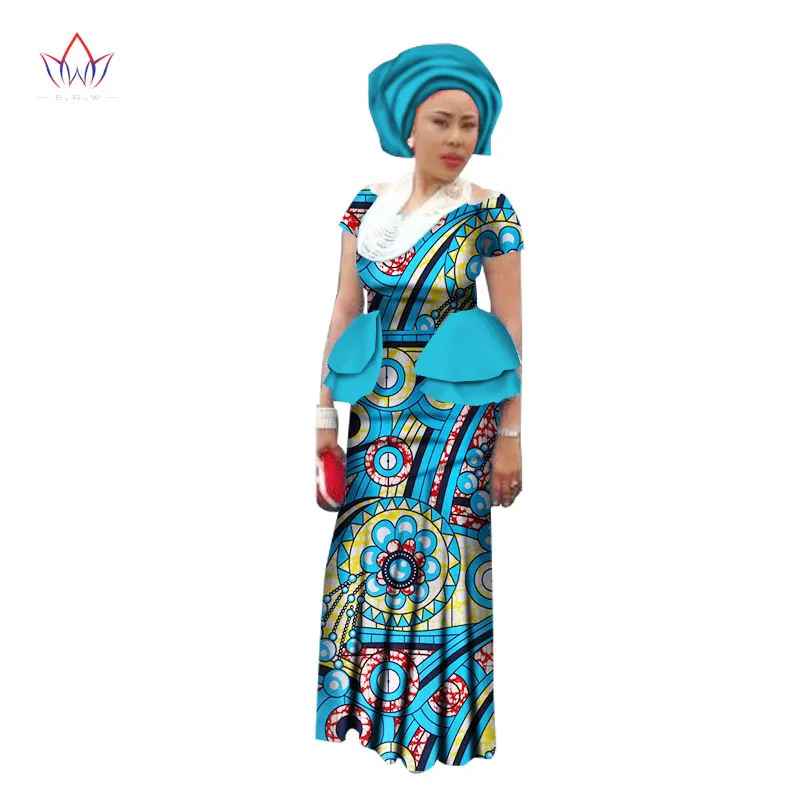 Summer Dress Women Short Sleeve Maxi Dress Trditional African Women Clothing with Head Scarf Bazin Riche African Dresses WY1377
Summer Dress Women Short Sleeve Maxi Dress Trditional African Women Clothing with Head Scarf Bazin Riche African Dresses WY1377