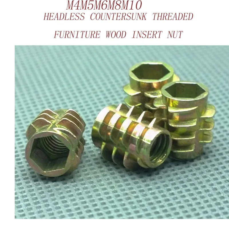 M4M5M6M8M10Alloy zinc headless hex drive countersunk furniture nut internal external thread wood insert nut608
M4M5M6M8M10Alloy zinc headless hex drive countersunk furniture nut internal external thread wood insert nut608