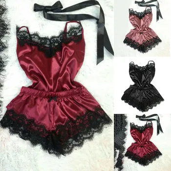Women Sleepwear Sets Sleeveless Strap Lace Trim Satin Nightwear Sexy Summer Home Wear Sleep Wears
Women Sleepwear Sets Sleeveless Strap Lace Trim Satin Nightwear Sexy Summer Home Wear Sleep Wears