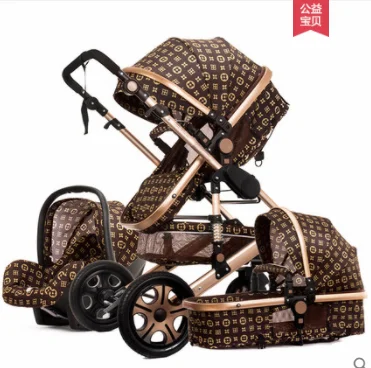 Luxury baby stroller 3 in 1 High landscape stroller can sit reclining two-way light folding shock absorber newborn baby Pram
Luxury baby stroller 3 in 1 High landscape stroller can sit reclining two-way light folding shock absorber newborn baby Pram