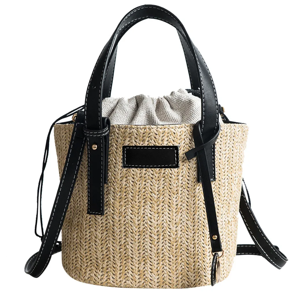 Handbags string Woman bags Beach Straw Weaving Shoulder Bag Ladies Trendy Summer Bucket handbag versatile packages bolso mujer
Handbags string Woman bags Beach Straw Weaving Shoulder Bag Ladies Trendy Summer Bucket handbag versatile packages bolso mujer
