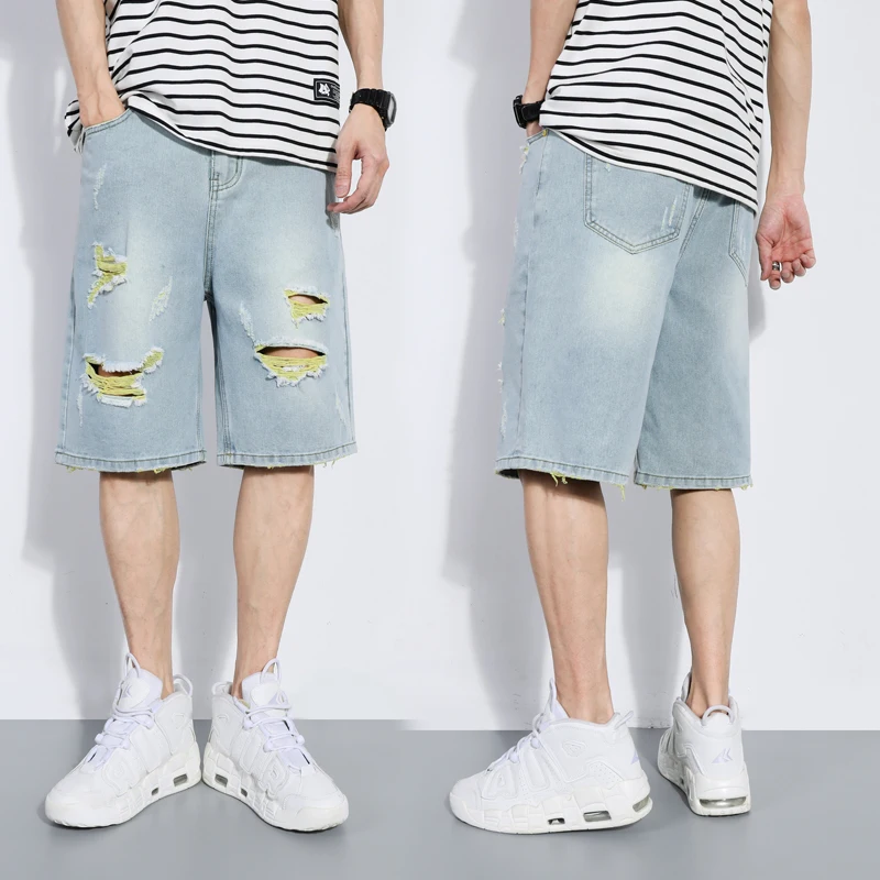 Фото Summer Fashion 2020 New Short Jeans Trousers For Hot Sale Casual Men Denim shorts Plus Size 28-36 | Мужская одежда