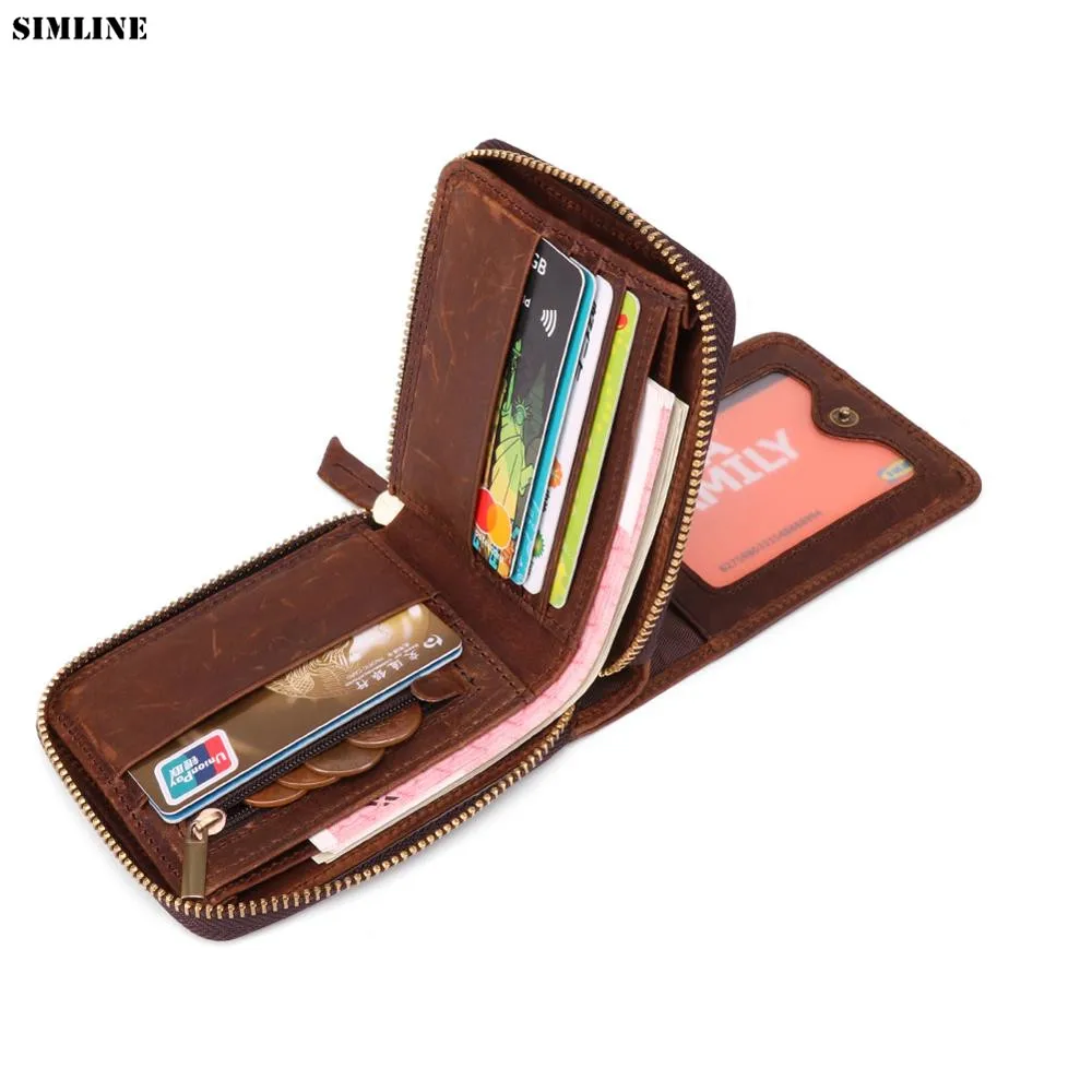 Genuine Leather Wallet For Men Male Rfid Blocking Mens Short Vintage Zipper Around Wallets Purse Card Holder With Coin Pocket
Genuine Leather Wallet For Men Male Rfid Blocking Mens Short Vintage Zipper Around Wallets Purse Card Holder With Coin Pocket