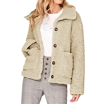 Chaquetas mujer 2019 Newly Women Fleece Cardigan Warm Jacket куртка женская Top Lapel Long Sleeve solid color Buttons Jacket 
Chaquetas mujer 2019 Newly Women Fleece Cardigan Warm Jacket куртка женская Top Lapel Long Sleeve solid color Buttons Jacket
