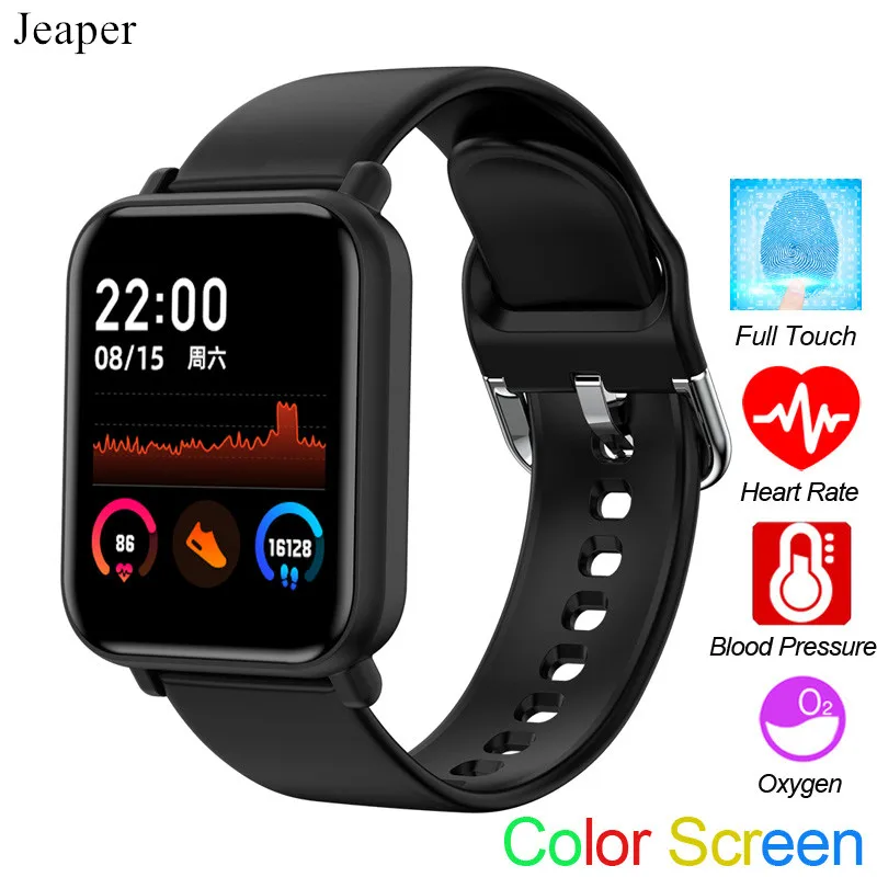 

Jeaper R7 Full Touch Smart Watch Waterproof Fitness Tracker Heart Rate Bracelet Blood Pressure Band Men Women Sport Wristband